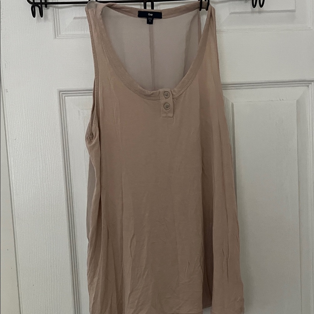 GAP Tan Button-Detail Tank Top